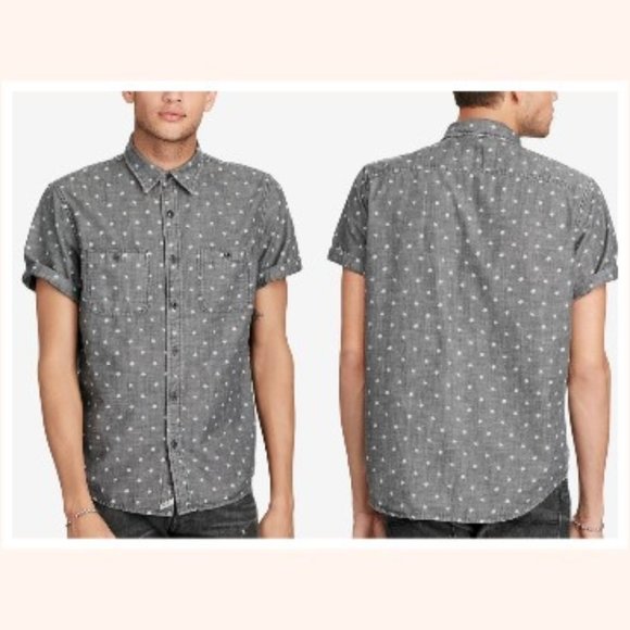 Denim & Supply Ralph Lauren Men's 100% Cotton Star Chambray Shirt Size L - Picture 1 of 7